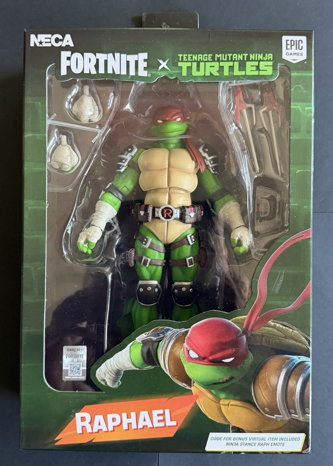 NECA Fortnite x TMNT Raphael Action Figure Ninja Turtles New Sealed