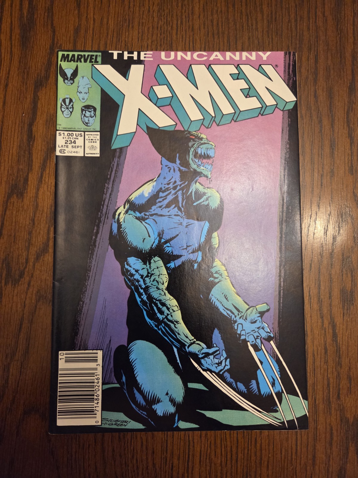 🔑 Uncanny X-Men #234 (1988) Copertina Wolverine Brood; Variante Edicola