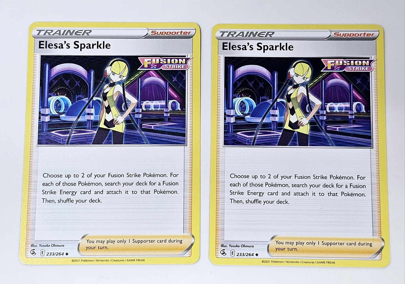 Pokemon TCG Elesa's Sparkle #233/264 Trainer Supporter Prize Pack Series x 2