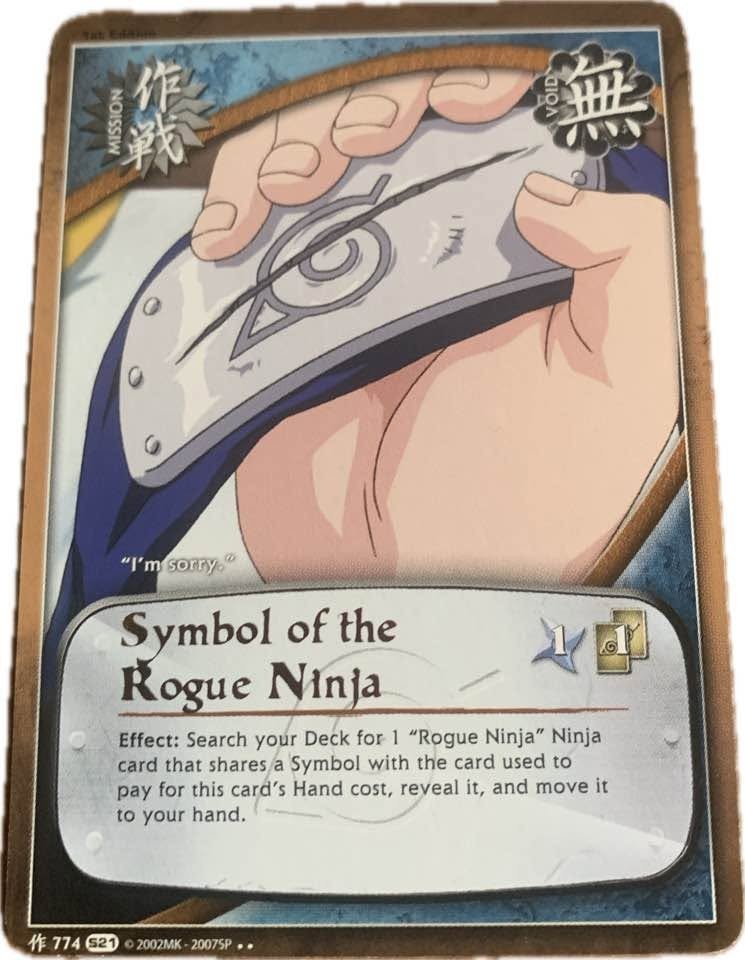Naruto CCG Simbolo del Ninja Canaglia 774 Raro Doppio Punto Foil Nome Testo NM