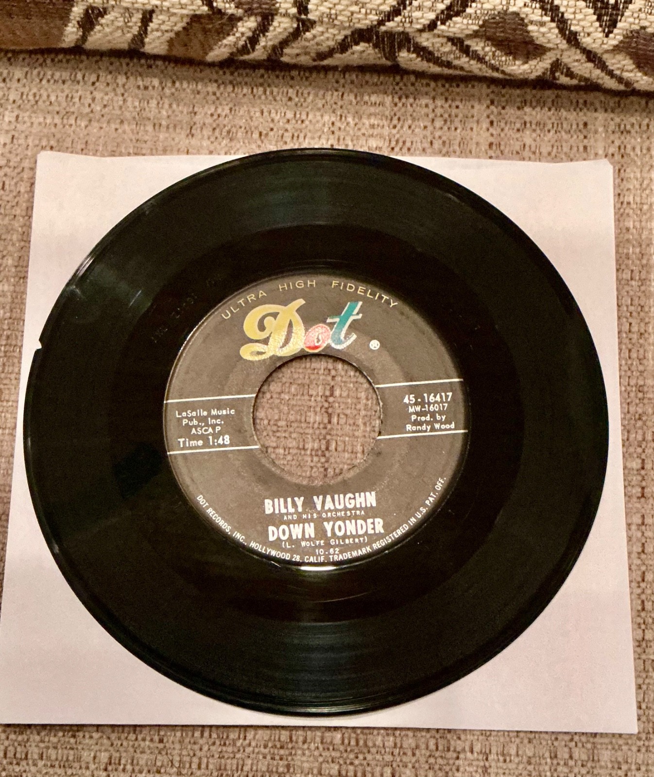 BILLY VAUGHN I'm Waitin/Down Yonder DOT 45 7" Record Vinyl Records