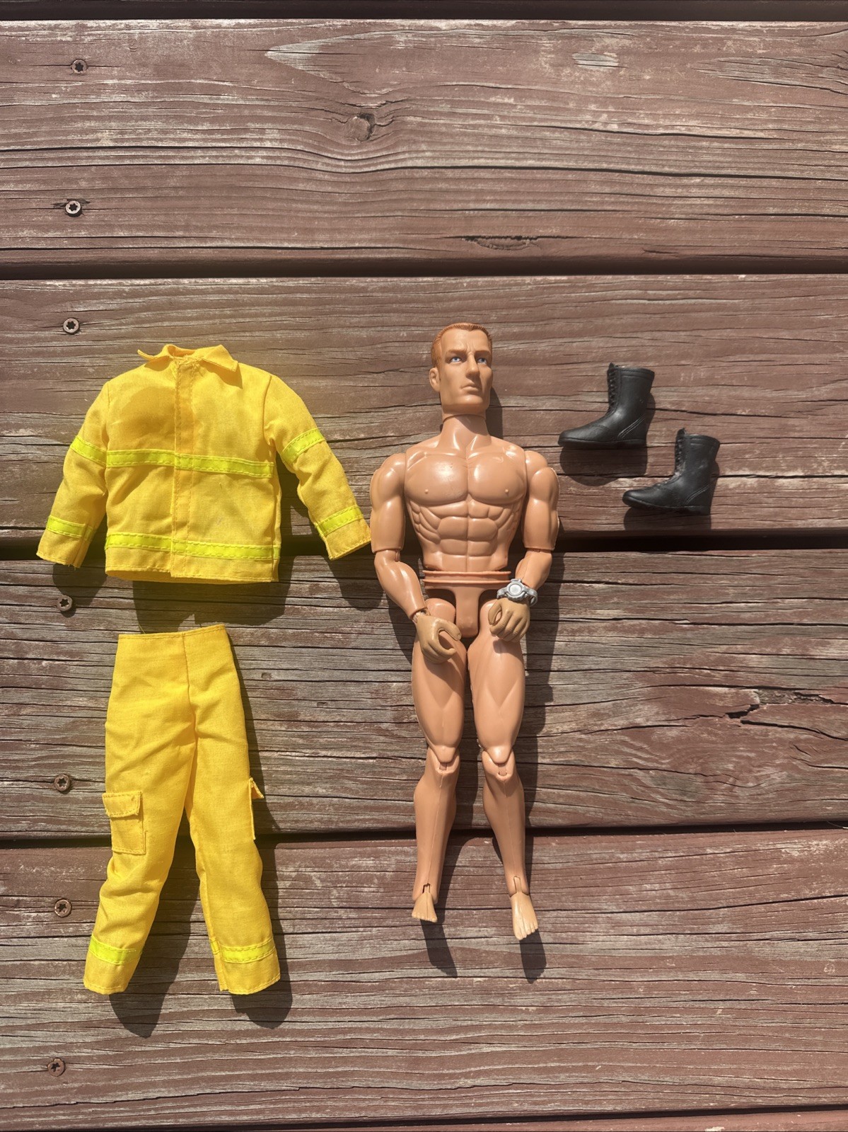 Toy Century 2003 Military Action Figure Yellow Firefighter Outfit 12" Vintage