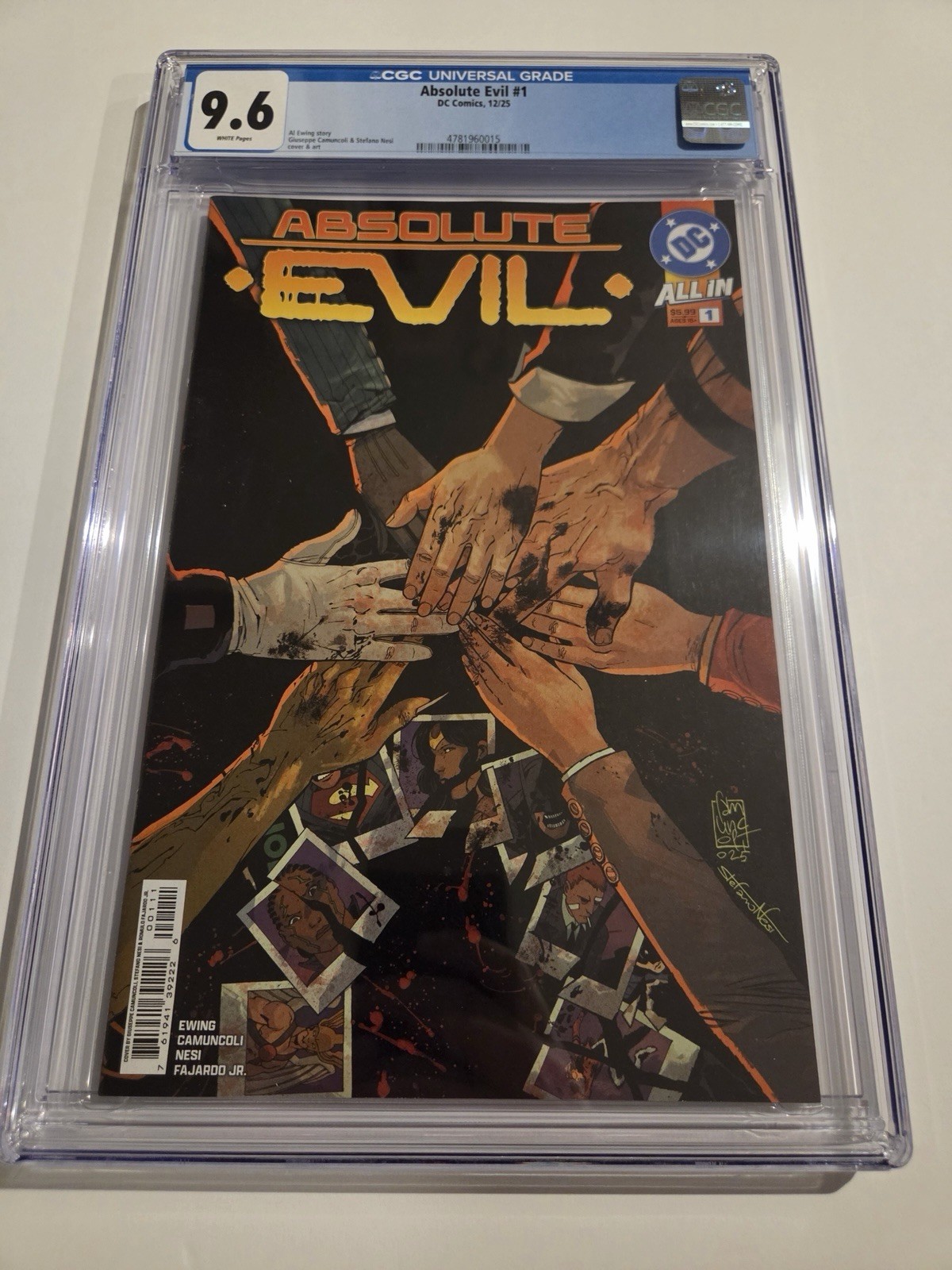 Absolute Evil #1 CGC 9.6 Copertina A Camuncoli DC 2025 1° Stampa Joker Assoluto