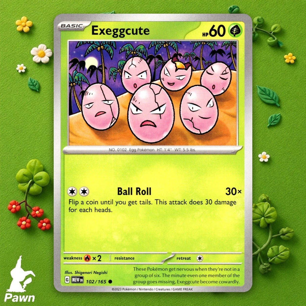 Carta Pokemon TCG Exeggcute 102/165 Reverse Holo 151