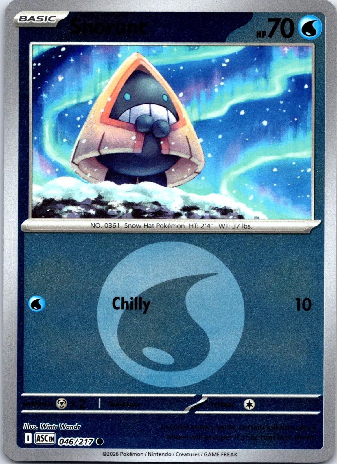 Snorunt (Energy Symbol Pattern) 046/217 Ascended Heroes Pokemon Reverse Holo NM