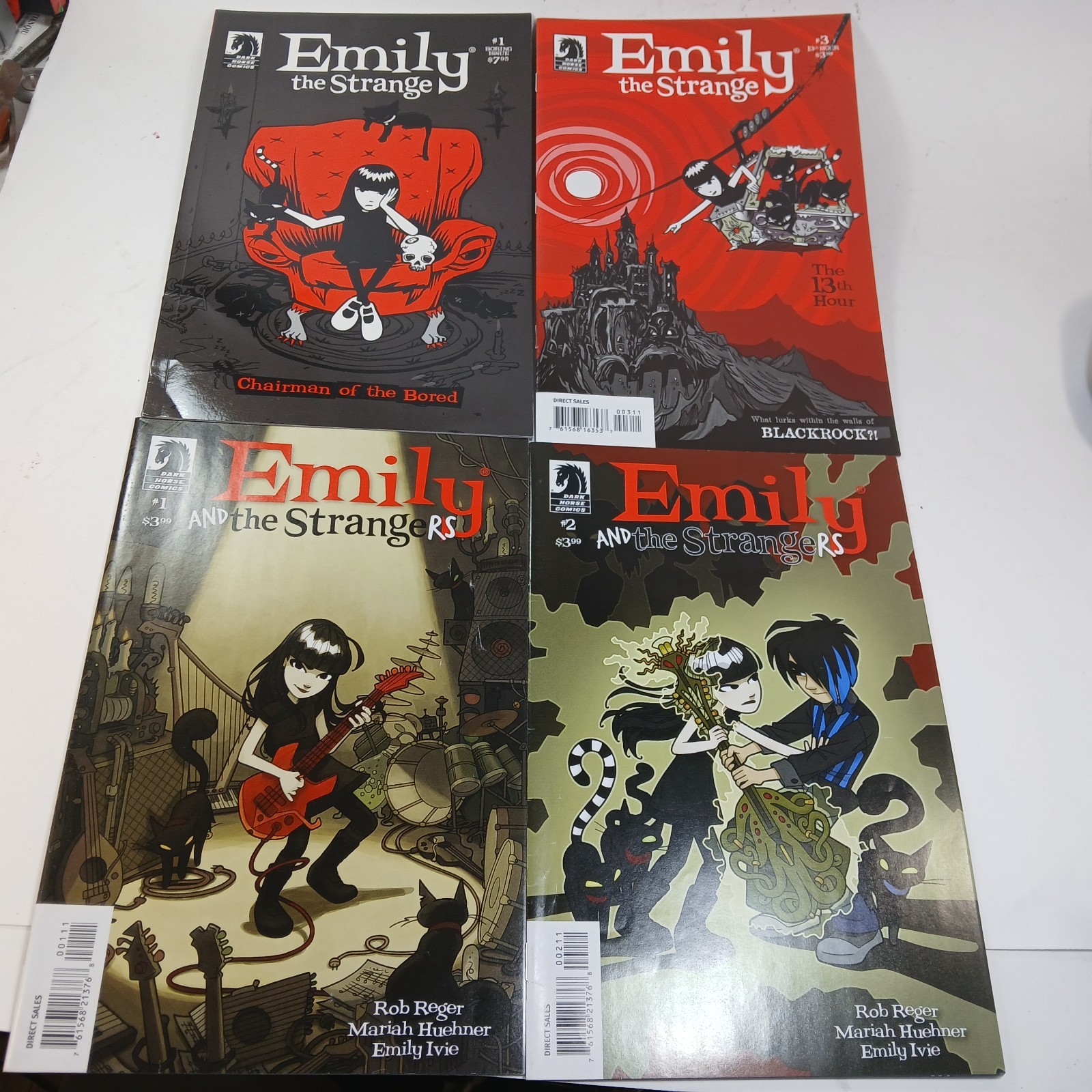 Emily the Strange #1 Chairman of the Bored #3 & Emily and the Strangers #1 & #2
