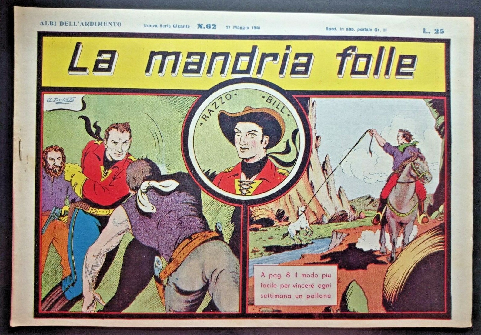 RAZZO BILL -FUMETTO DEL 1948 N.62 (LA MANDRIA FOLLE)-RIF.8865