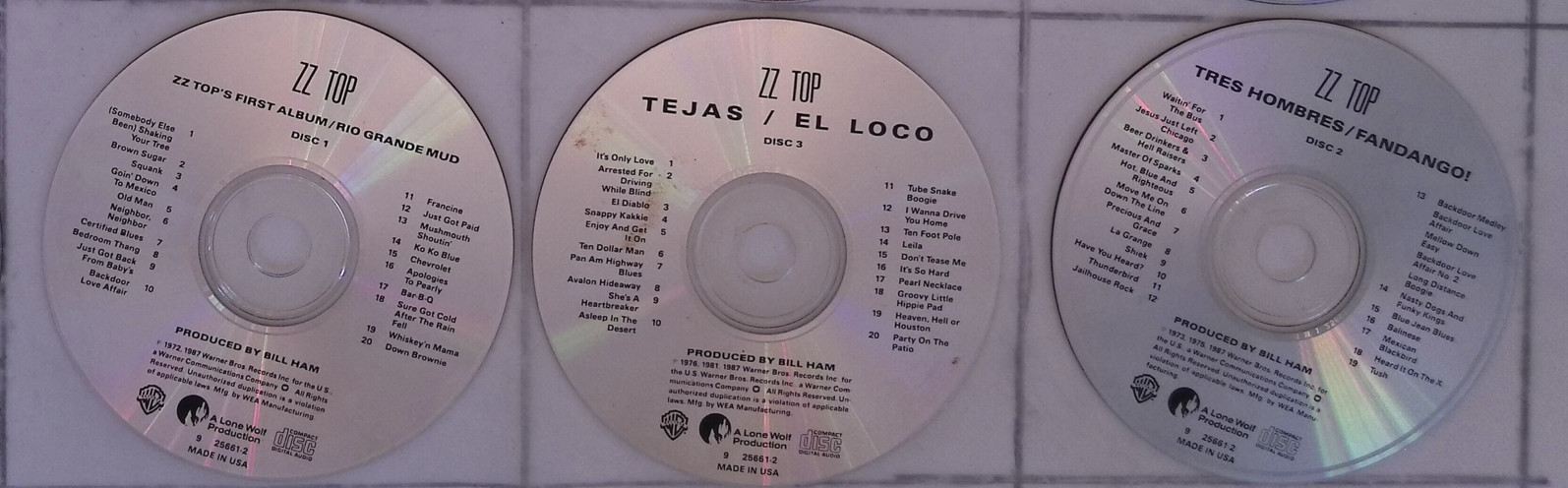 The ZZ Top Sixpack 3-CD Collection Box Set (Warner Bros)