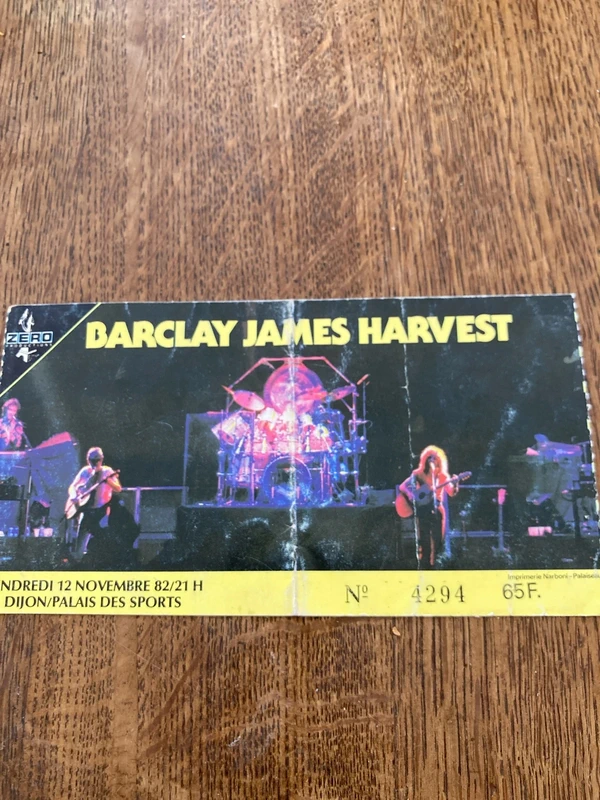 Billet de concert Barclay James Harvest 1982