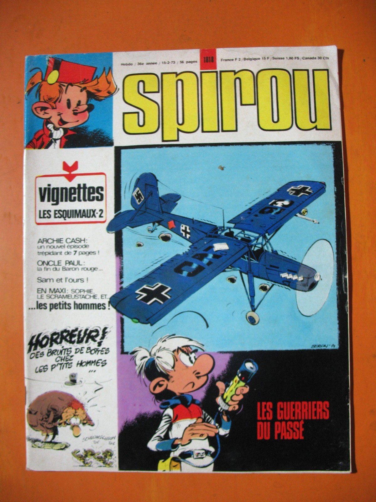 SPIROU Magazine N° 1818 du 15/02/1973- Les guerriers du passé