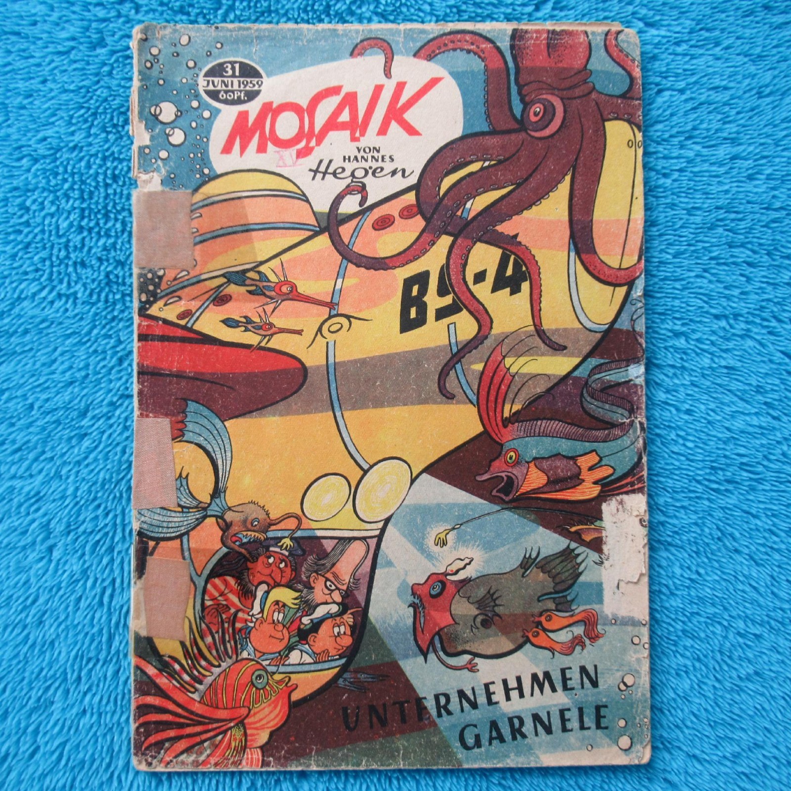 MOSAICO Digedags n. 31 "Azienda Gamberetti" DDR 1959 Hannes Hegen incollato