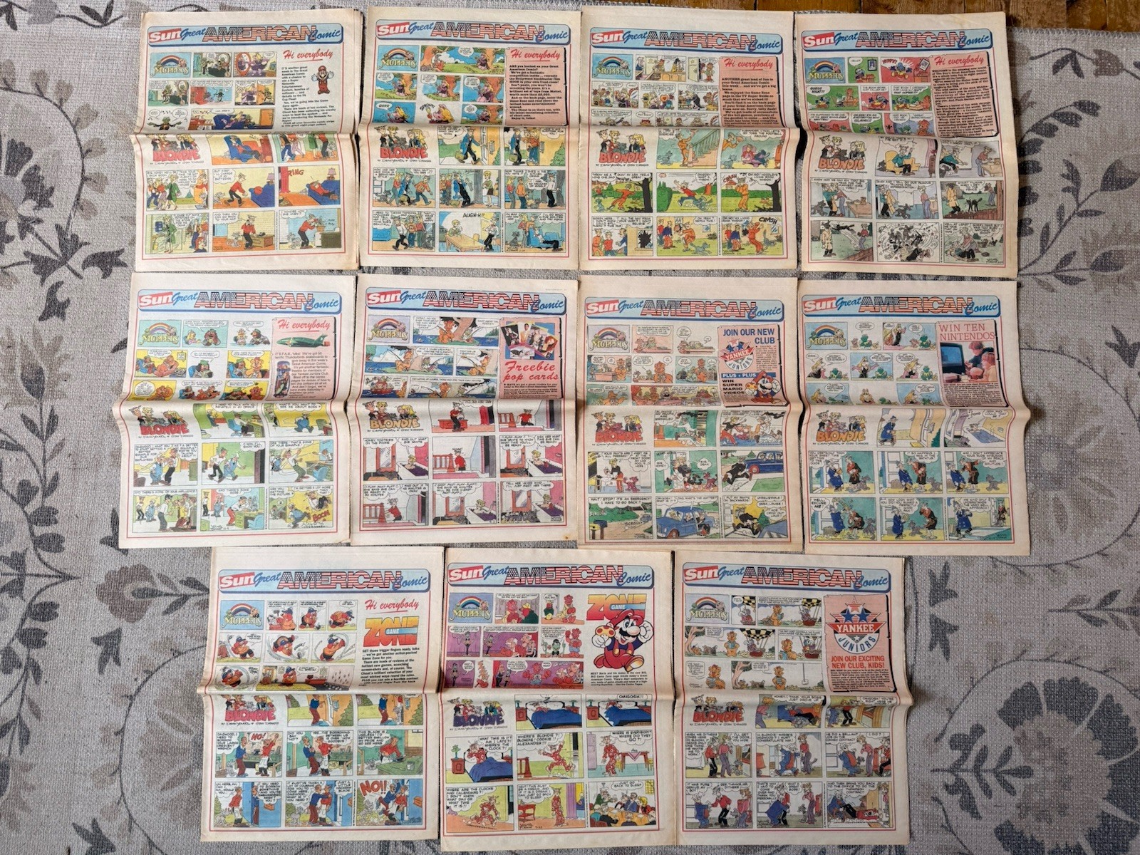 11x Vintage The Sun Great American Comic Pullout Joblot 1990s Gaming Cartoons