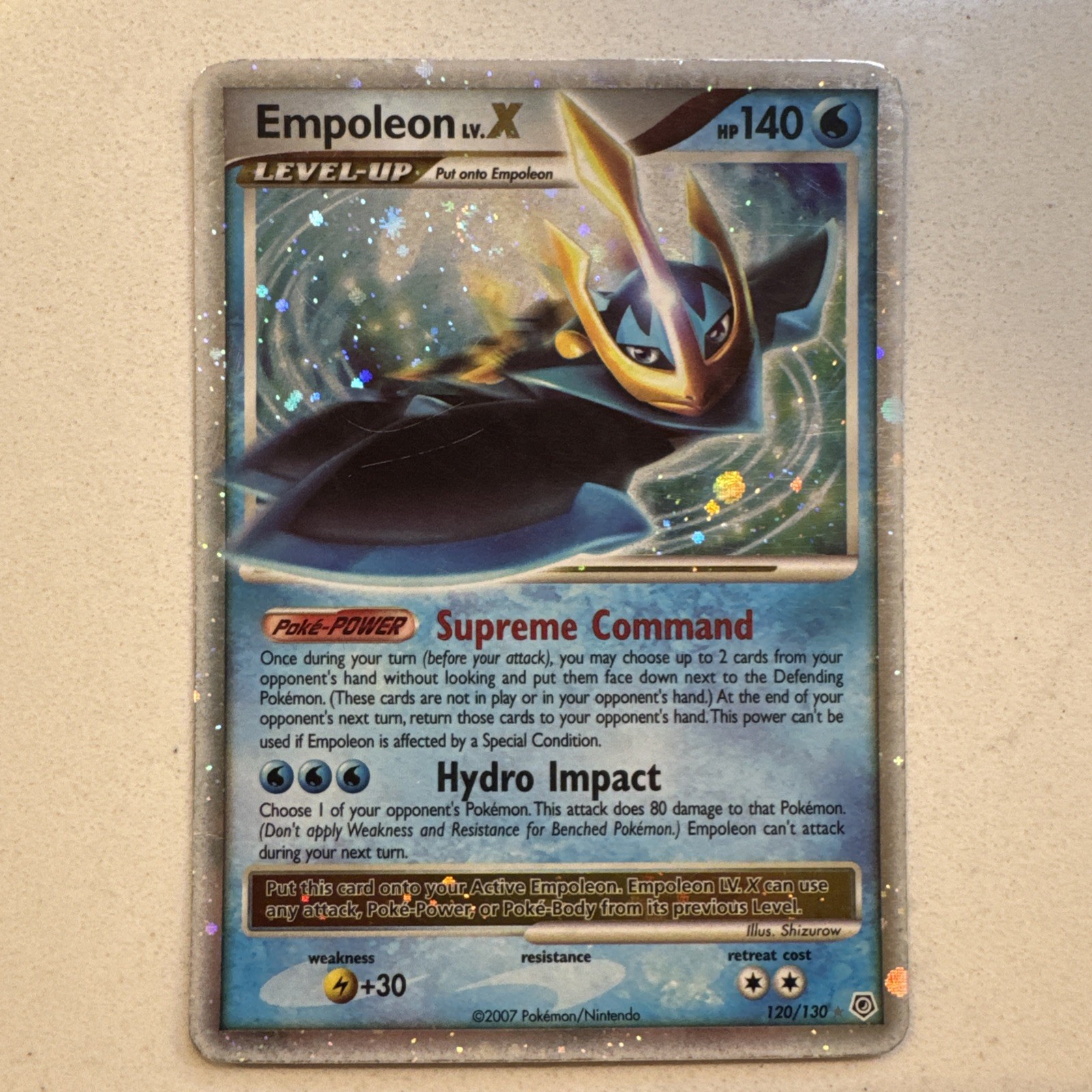 Pokemon TCG Empoleon LV.X Diamante e Perla 120/130 Holo Raro ENG 2007 - MP