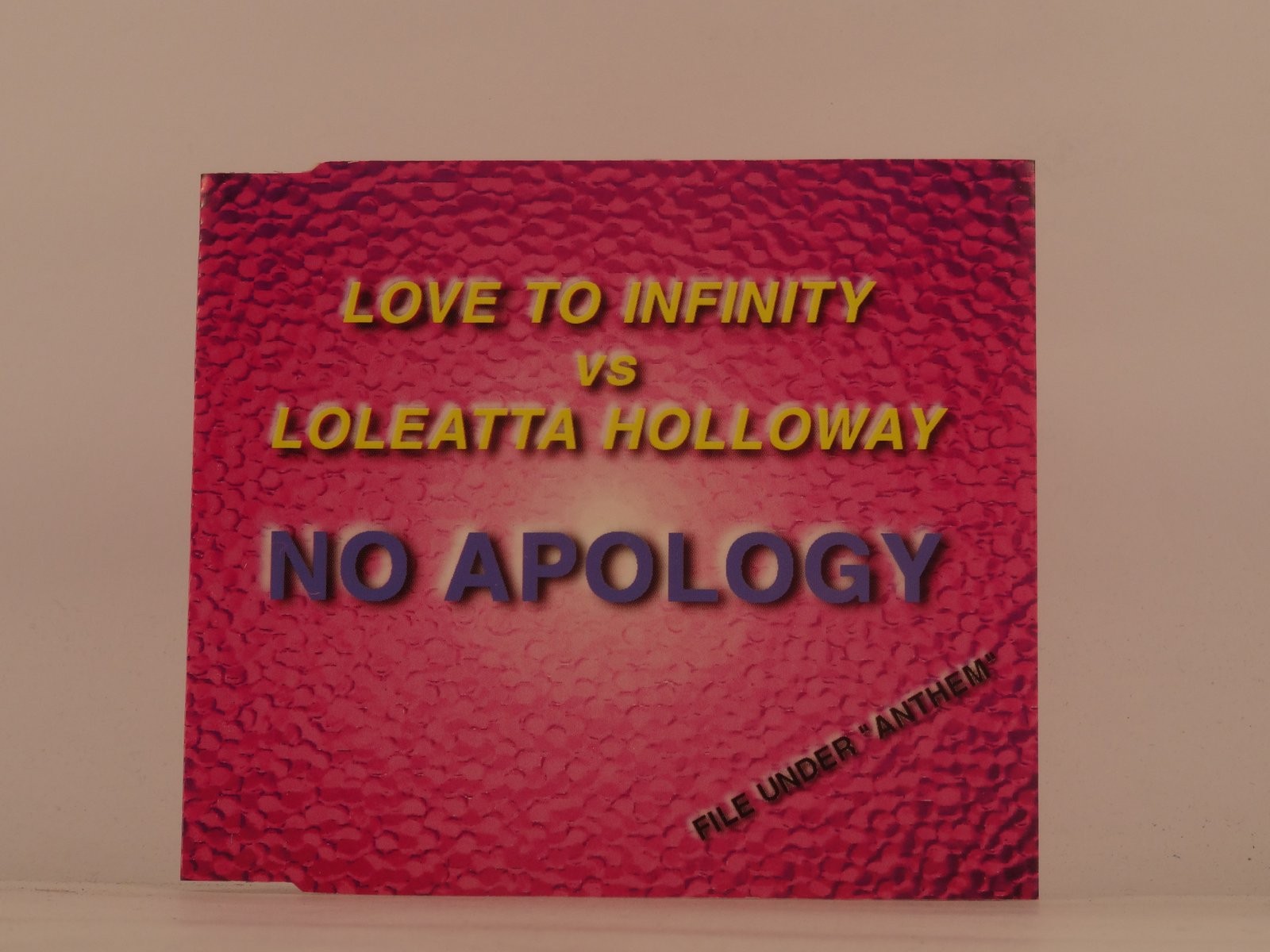 LOVE TO INFINITY VS LOLEATTA HOLLOWAY NO APOLOGY (L37) 3 Track Promo CD Single i