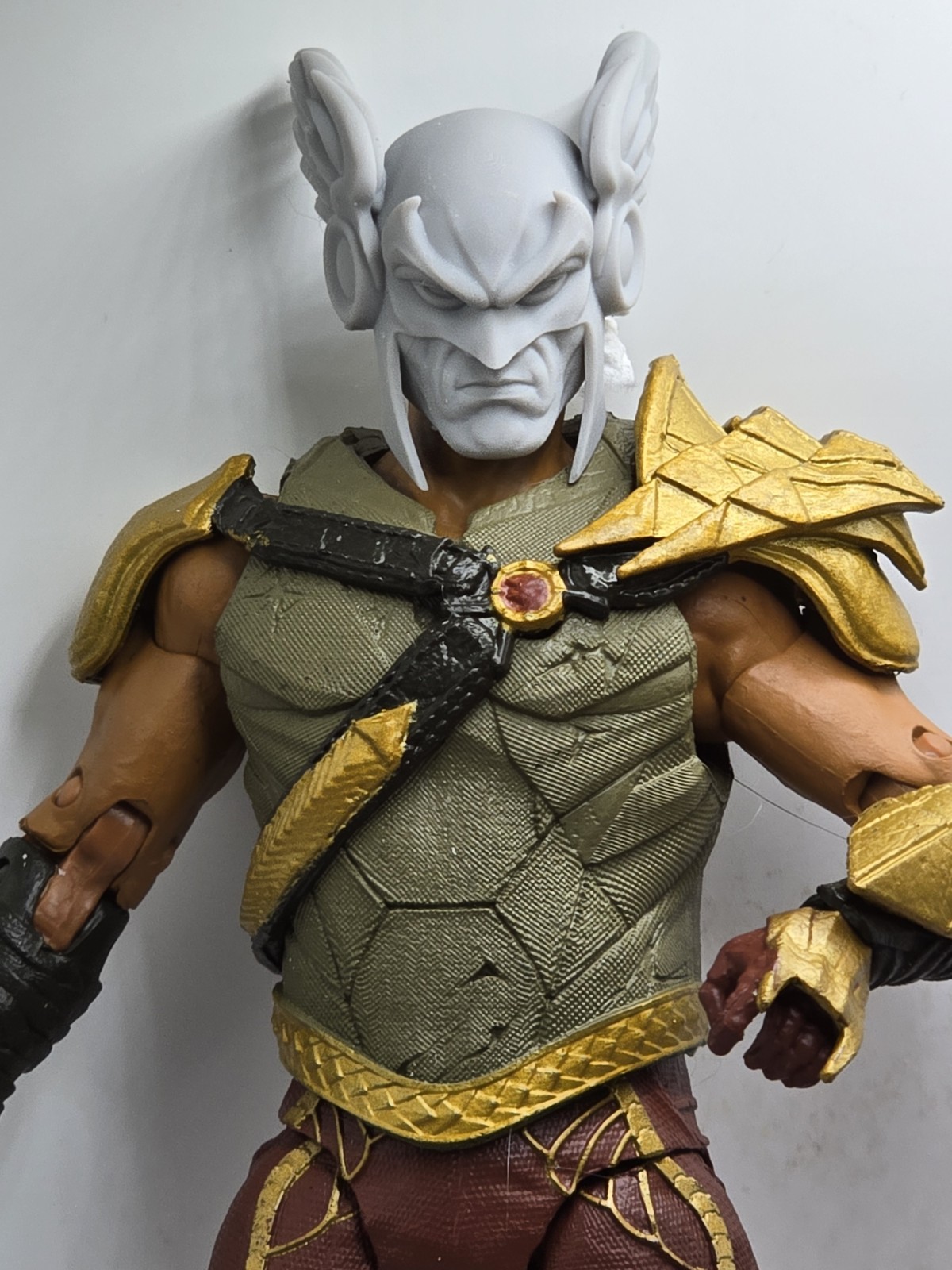 TESTA GRANDE RAYN KRAL LUCE VERDE stampata in 3d 1:10 7" selezionare scala DC Multiverse
