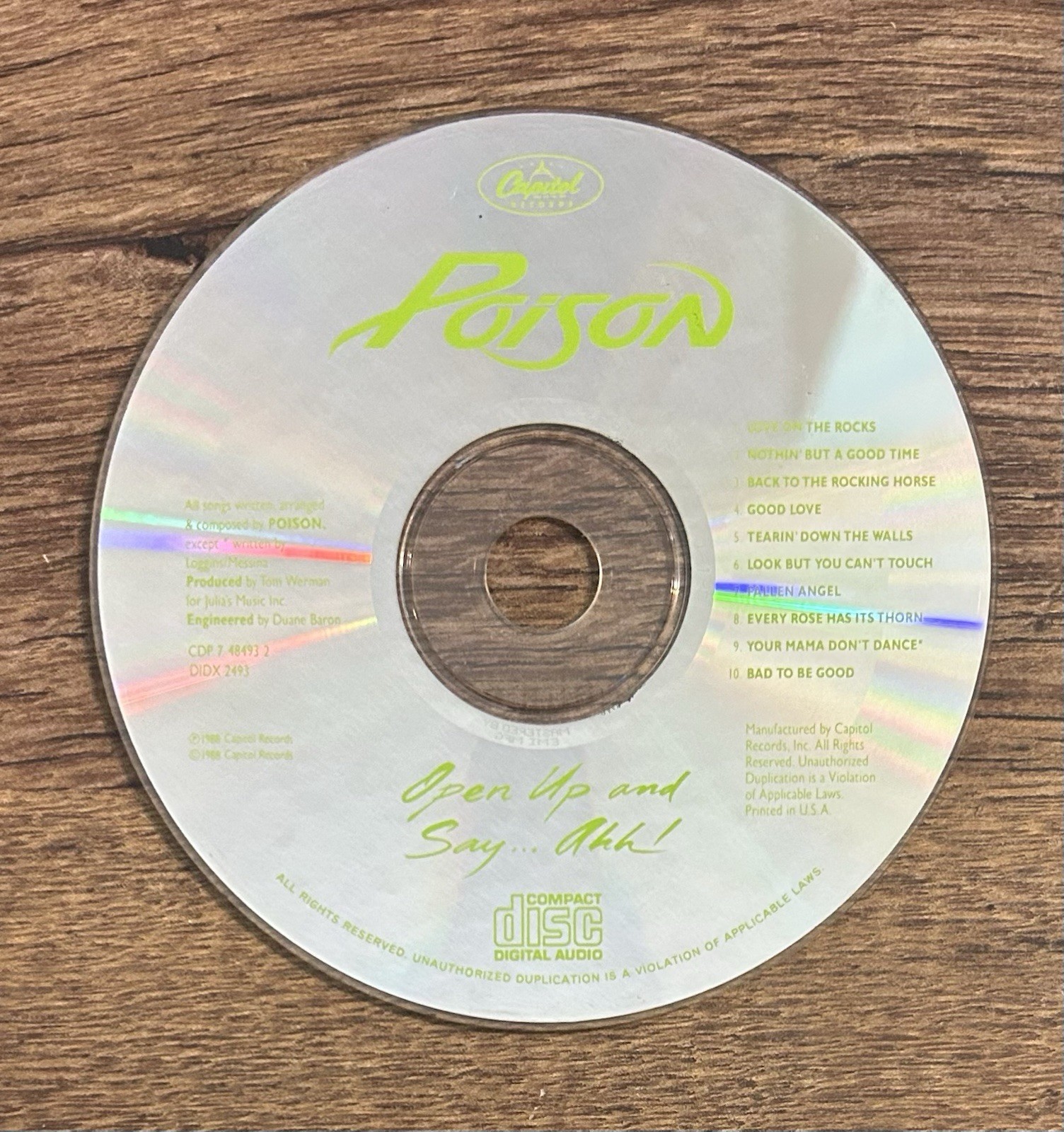 Poison - Open Up and Say... Ahh! (CD, 1988) Rock Capitol Records