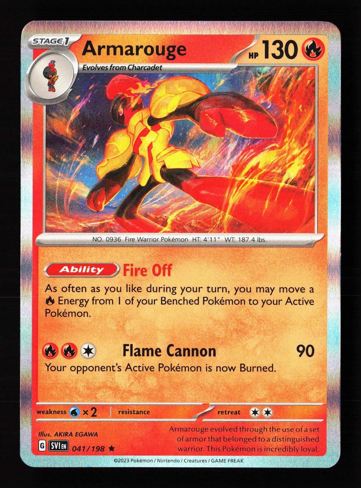 Armarouge 041/198 Holo Scarlatto e Viola Set Base Carta Pokemon
