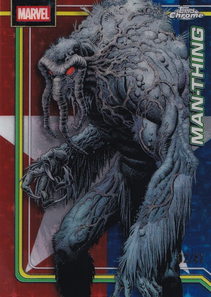 2026 Topps Marvel Chrome Comics Man-Thing Captain America Refractor  02/41