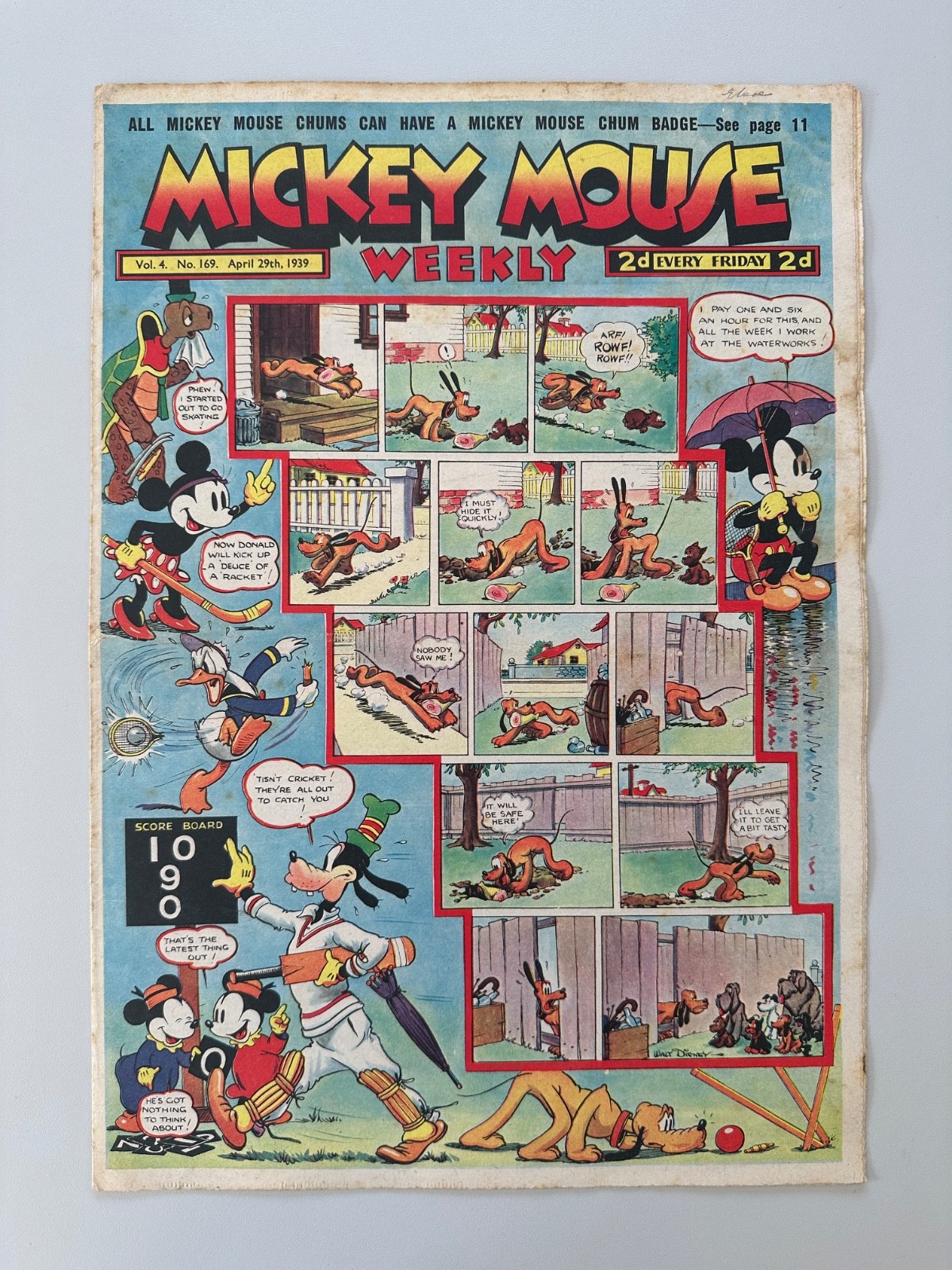 Mickey Mouse Weekly Comic #169 April 29th 1939 FN- RARE