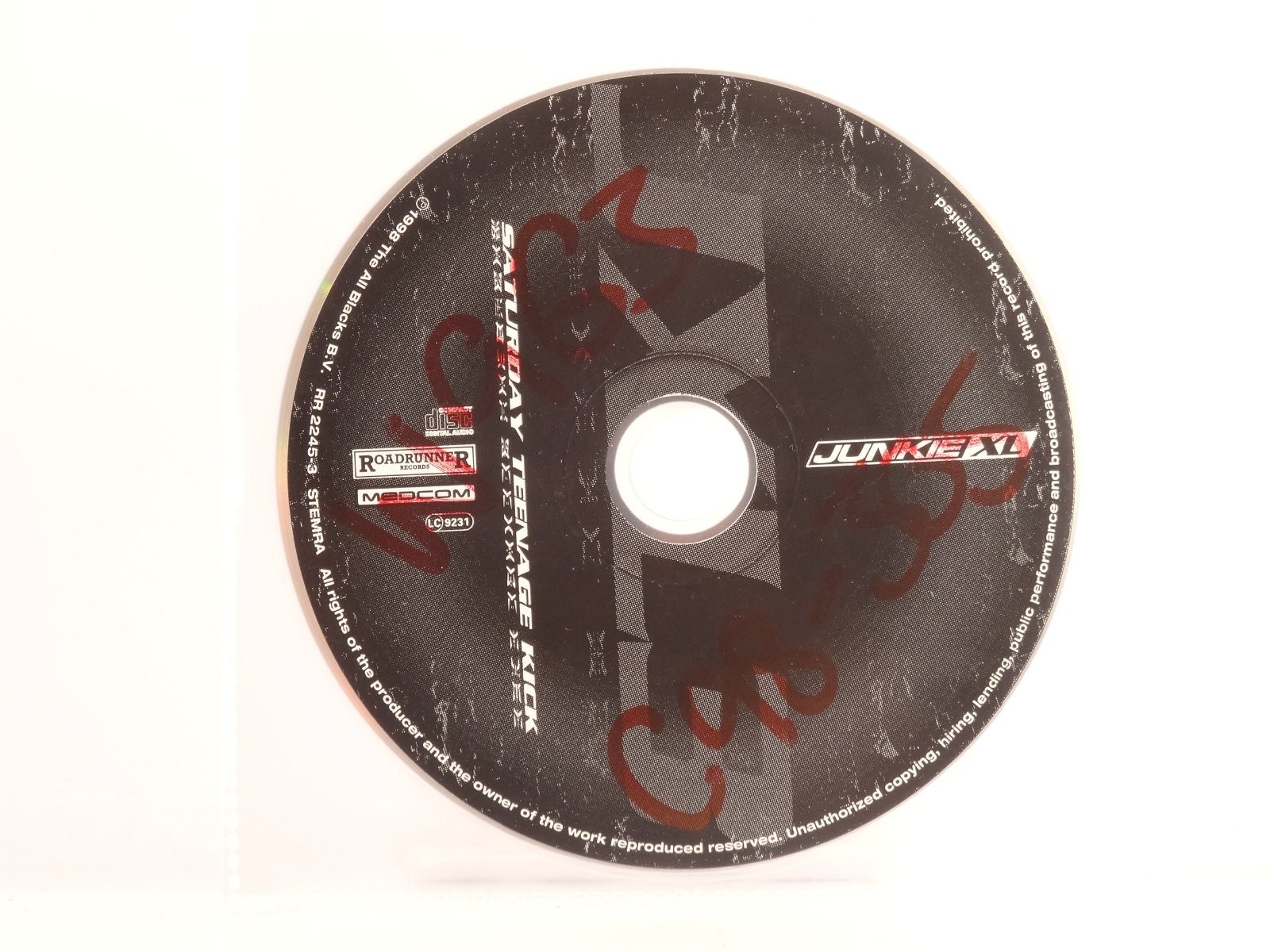 JUNKIE XL SATURDAY TEENAGE KICK (X12) 4 Track CD Single including Plastic Sleeve