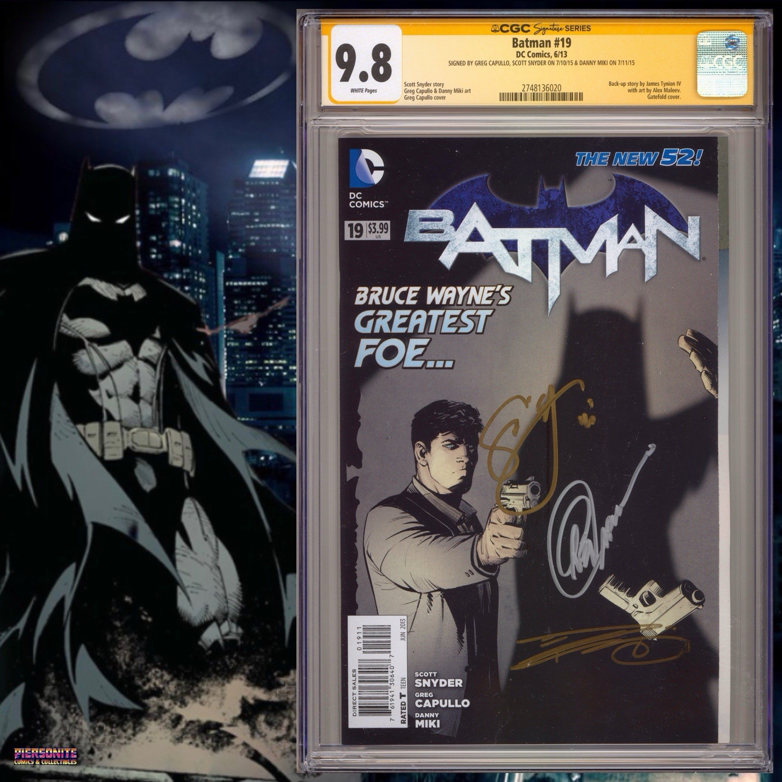 CGC 9.8 SS Batman #19 signed by Snyder, Capullo & Miki New 52 2013
