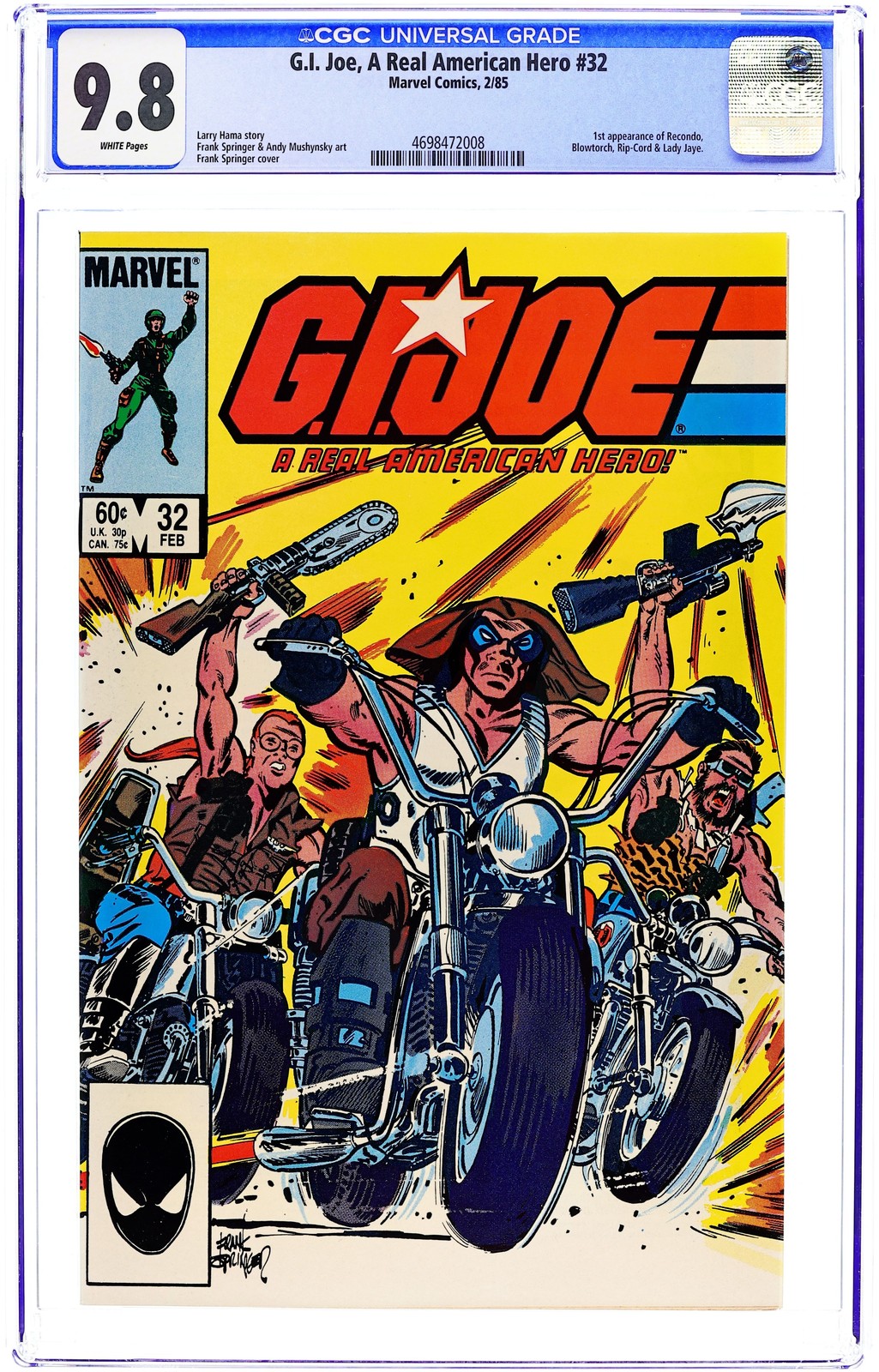 GI Joe A Real American Hero #32 CGC 9.8 1985 4698472008