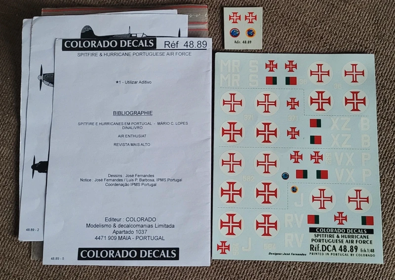 Colorado Decals 1:48 Spitfire & Hurricane Portuguese Air Force