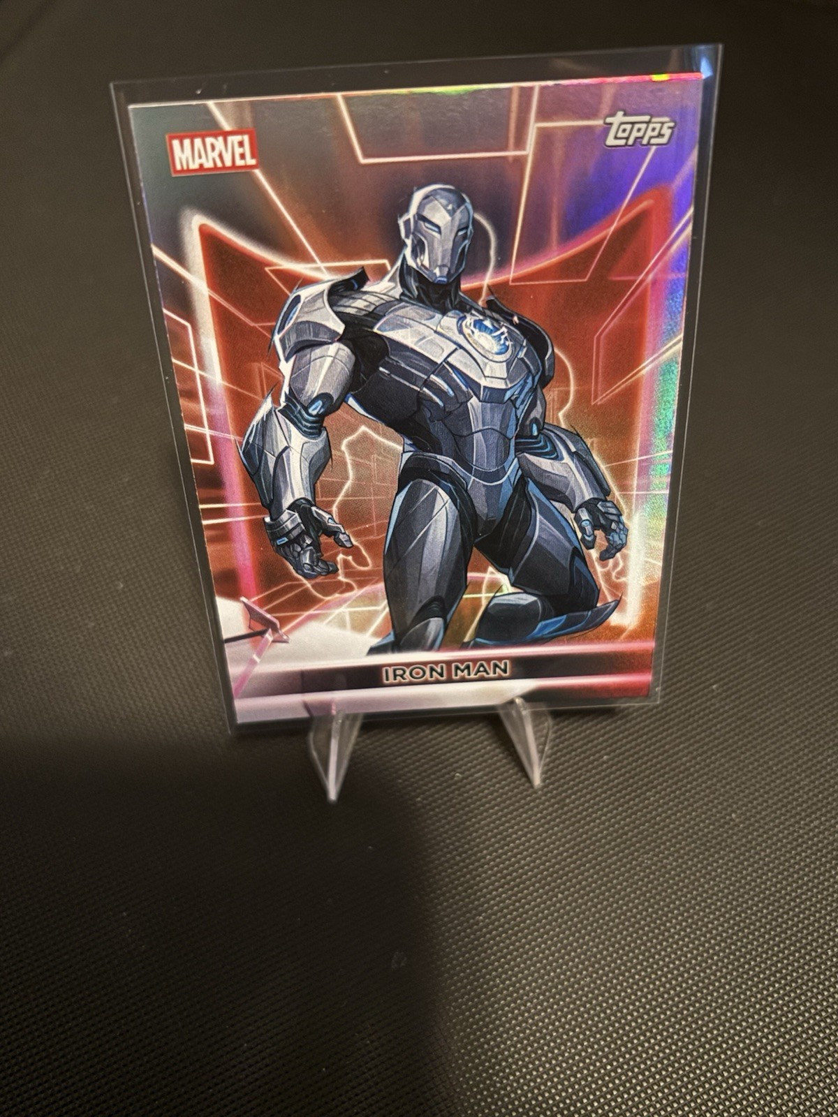 2026 Topps Marvel Neon Rivals VARIATION IRON MAN Rainbow Foil #1