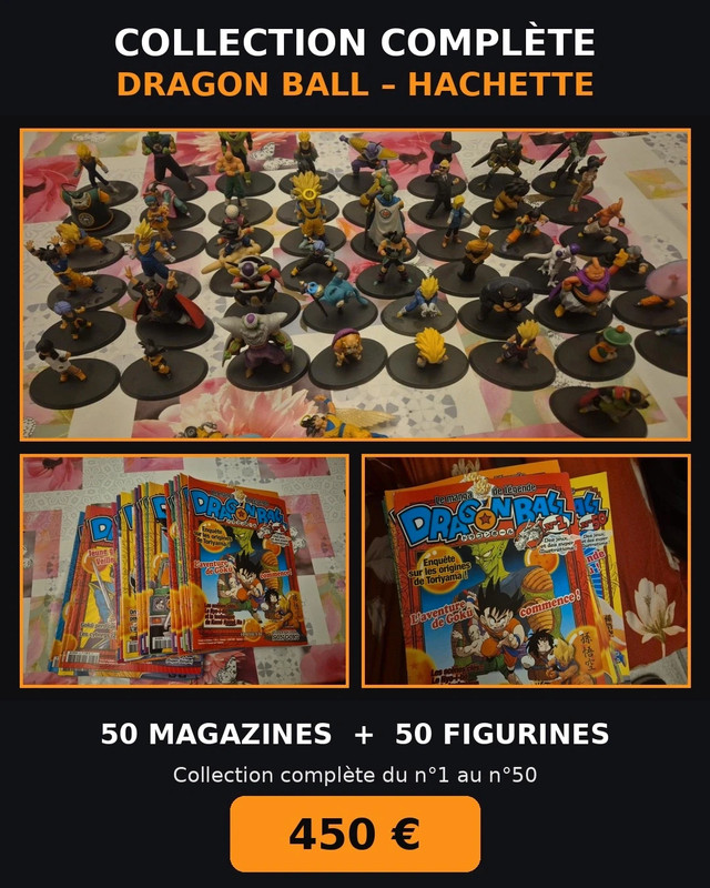 Collection complète Dragon Ball Hachette – 50 magazines + 50 figurines