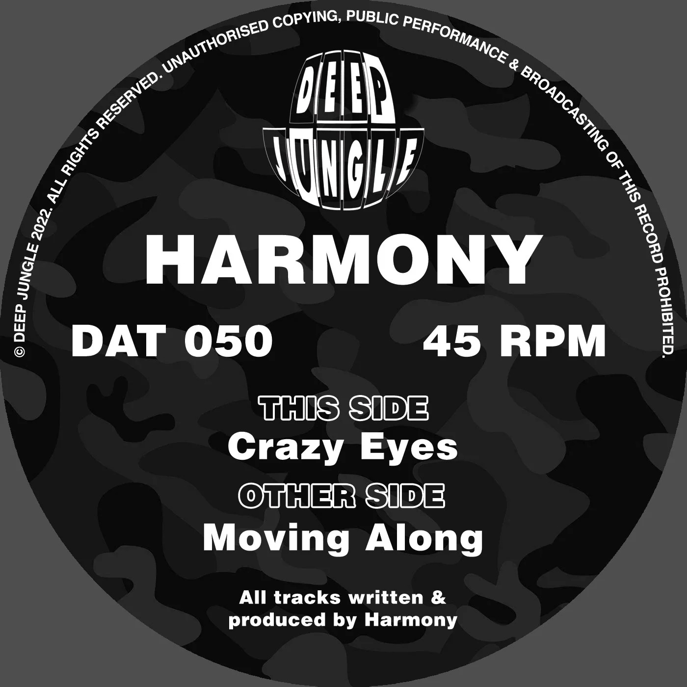 Harmony - Moving Along / Crazy Eyes DAT050 Vinilo
