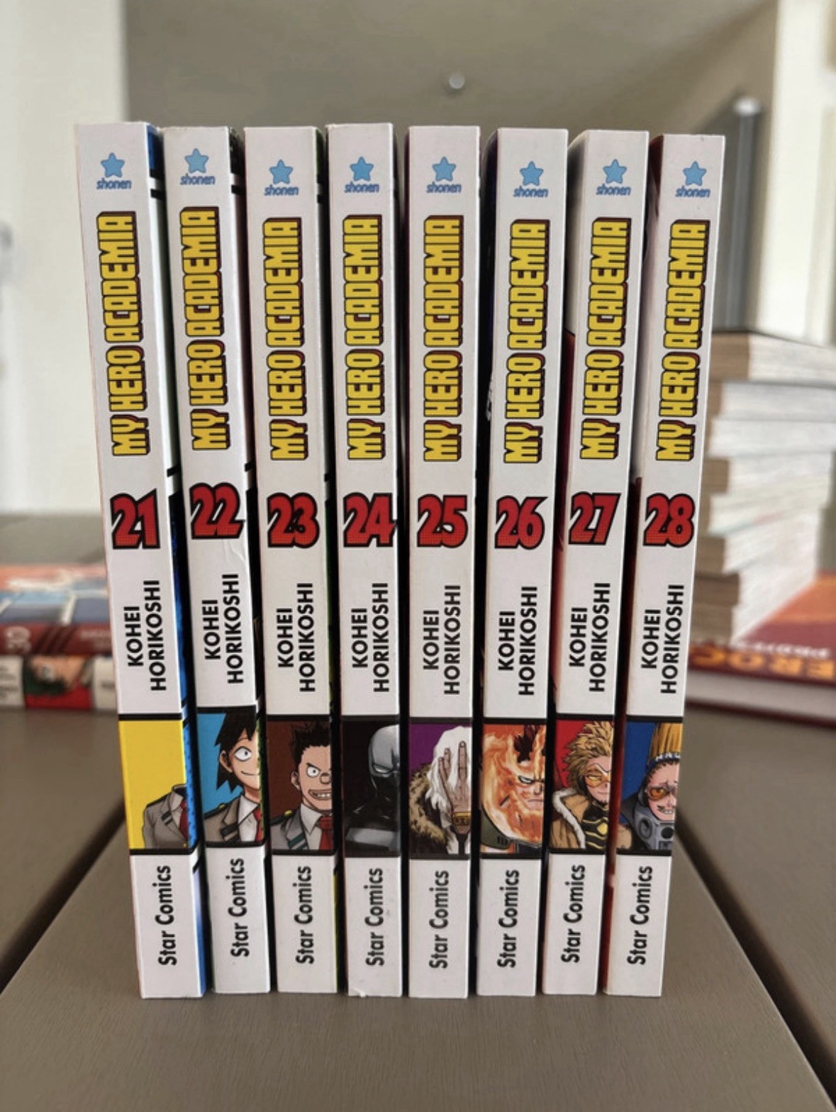  My Hero Academia lotto manga volumi 21-28 Kohei Horikoshi