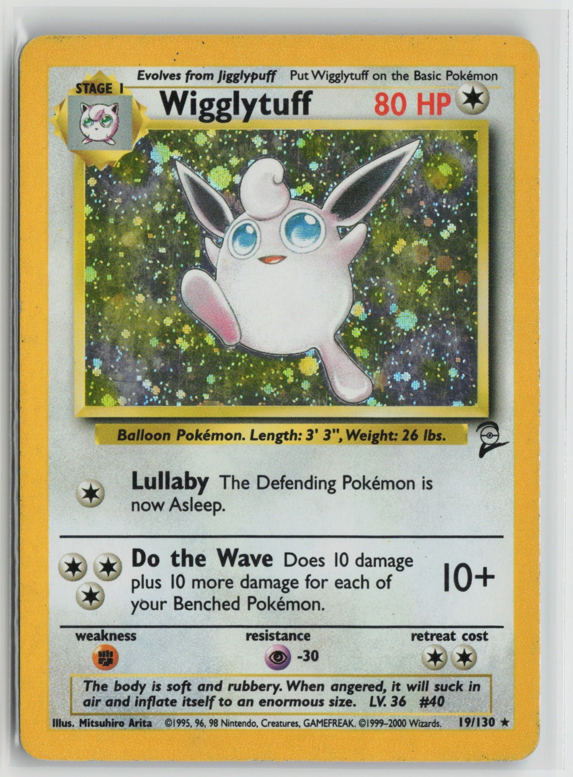 Wigglytuff Holo Rare BS2 019/130 MP