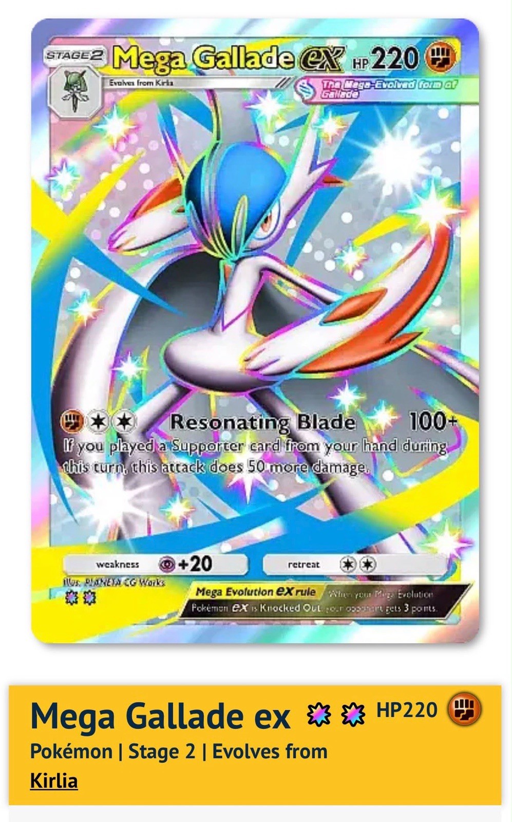 Pokemon TCG Pocket Mega Gallade EX- Shiny 2⭐Card - English - Fast Delivery - C1