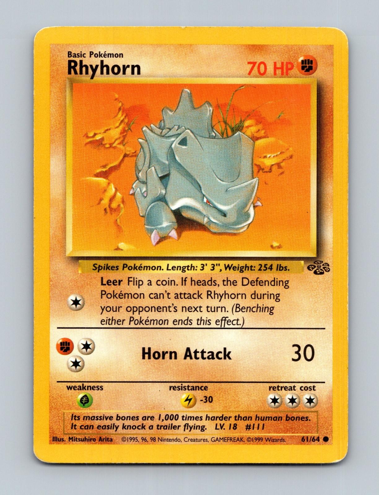 Rhyhorn 61/64 Common Unlimited MP Jungle Mitsuhiro Arita