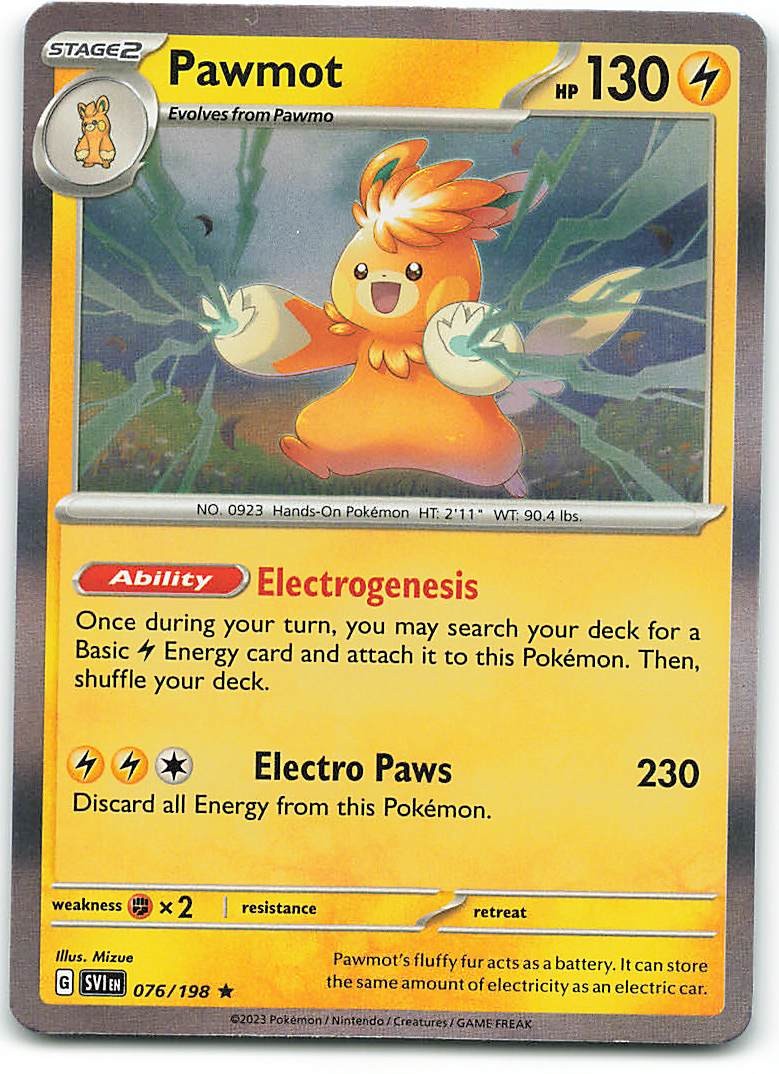 Pawmot 076/198 Raro Pokemon Scarlatto e Viola Holo