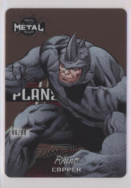 Upper Deck 2022 Marvel Metal Universe Spider-Man Planet Rame 86/99 Rhino 1s8q