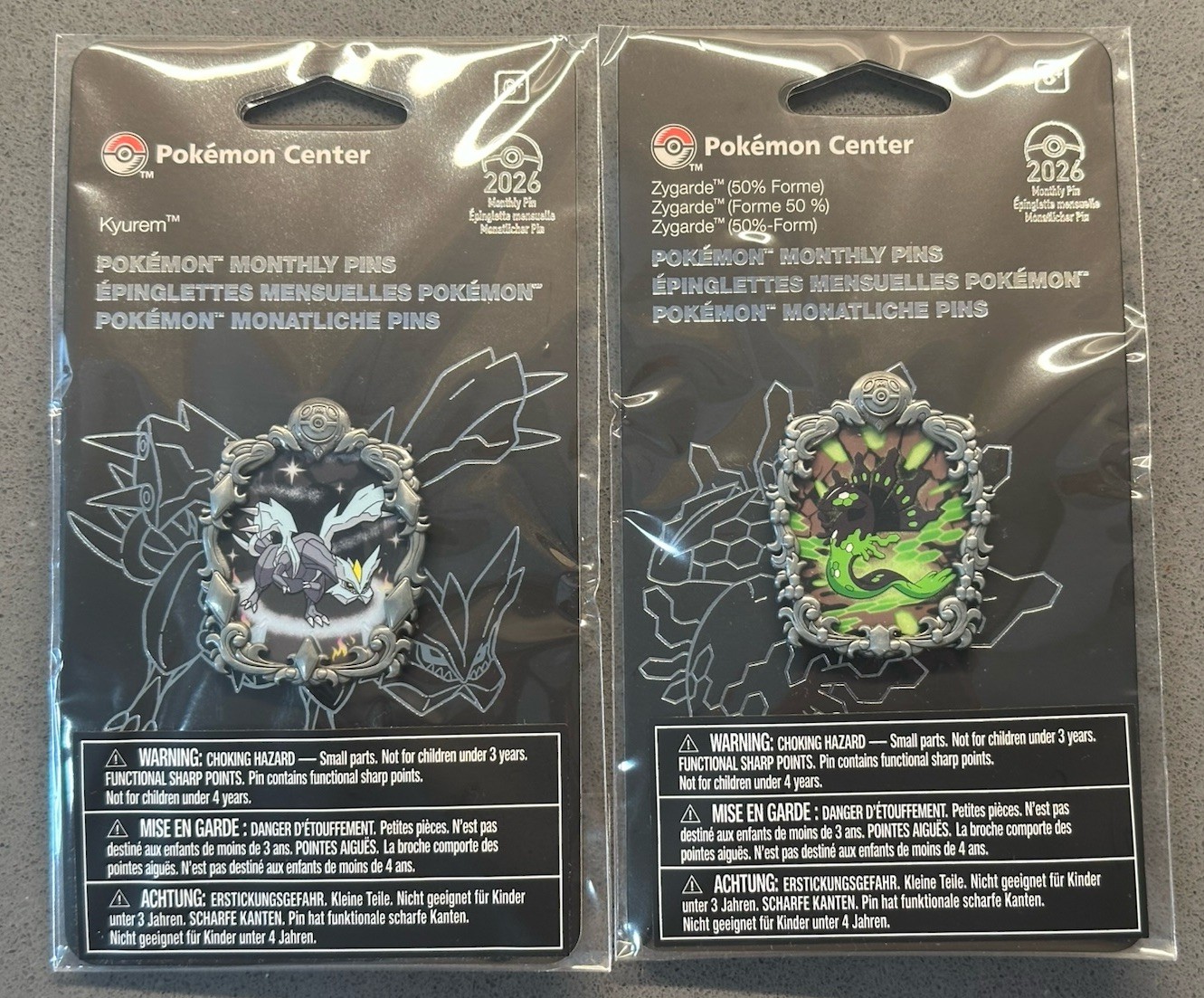 Pokémon Spilla Mensile Kyurem Zygarde 50% - Spilla (6 di 12) e (7 di 12) Nuova