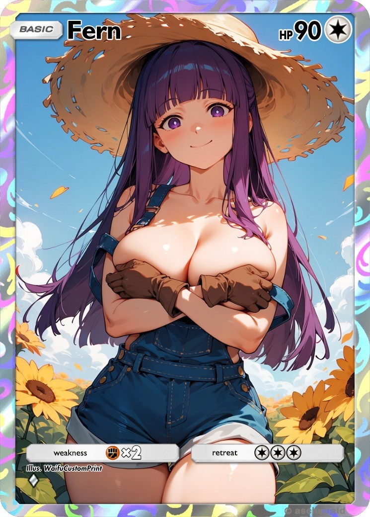 Carta Personalizzata Waifu Full Art - Fan Art - Anime Girl - Holofoil