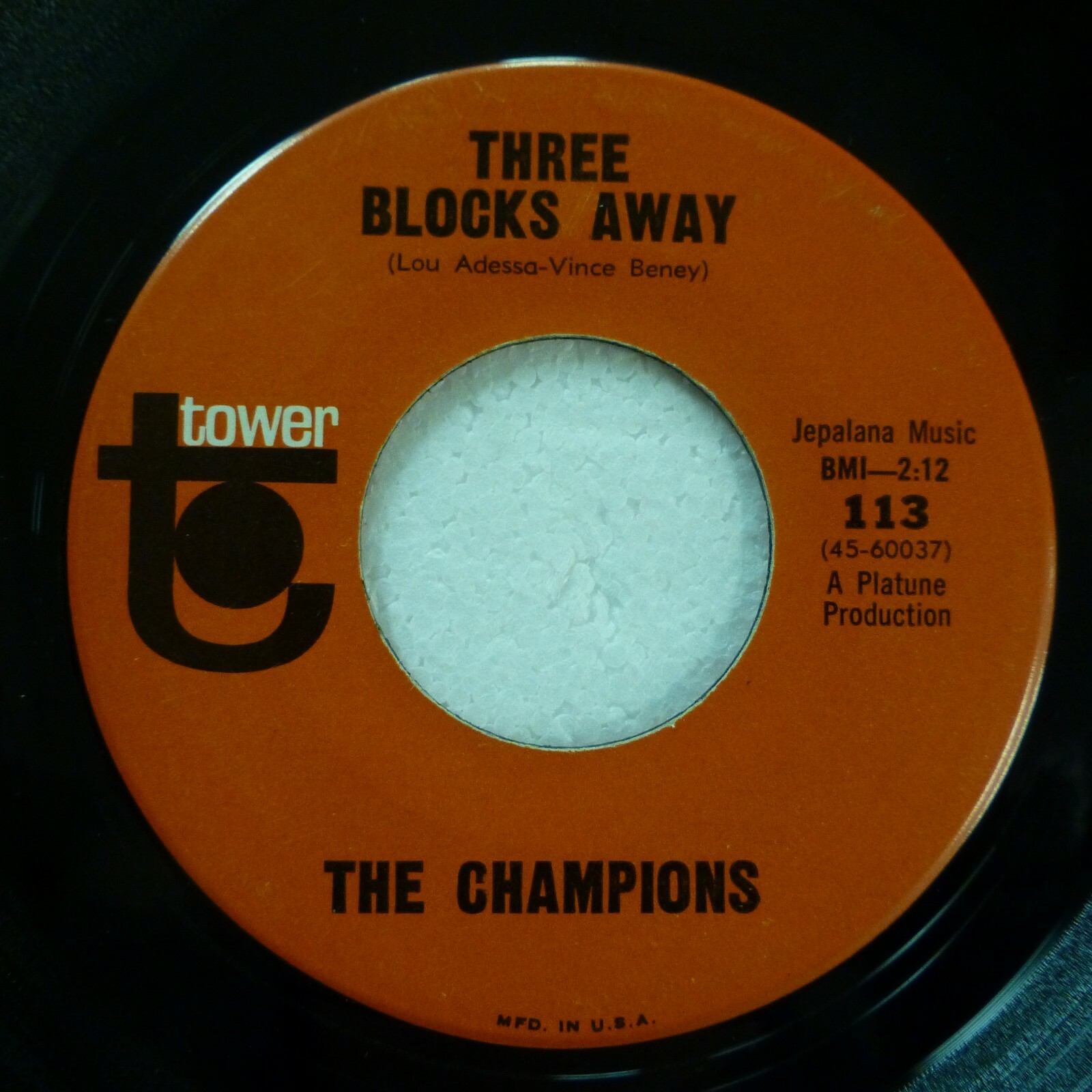 CHAMPIONS Soul 45 45 Giri Singolo 7" VG++ Three Blocks Away/In The Ring