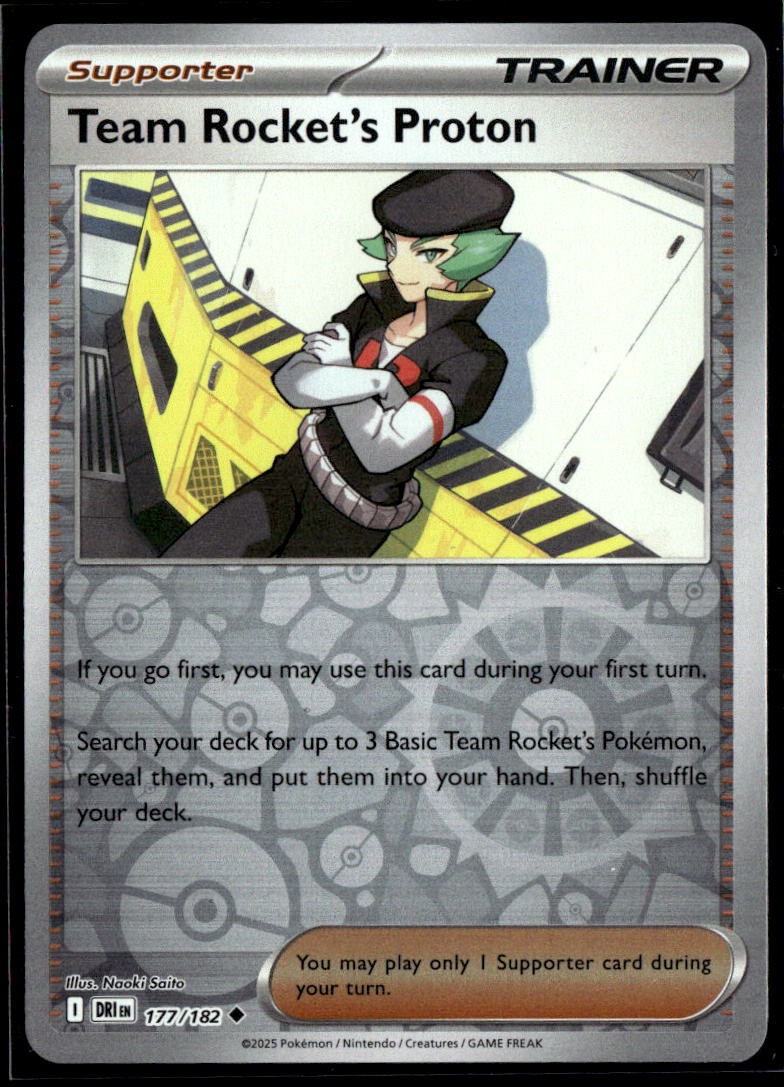 Team Rocket's Proton 177/182 Non Comune Destinato Rivali Pokemon Reverse Holo quasi nuovo