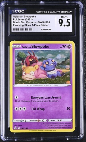 POKEMON SWIRL CGC 9.5 GALARIAN SLOWPOKE SWSH126 BLACK STAR PROMO EVOLUZIONE CIELI