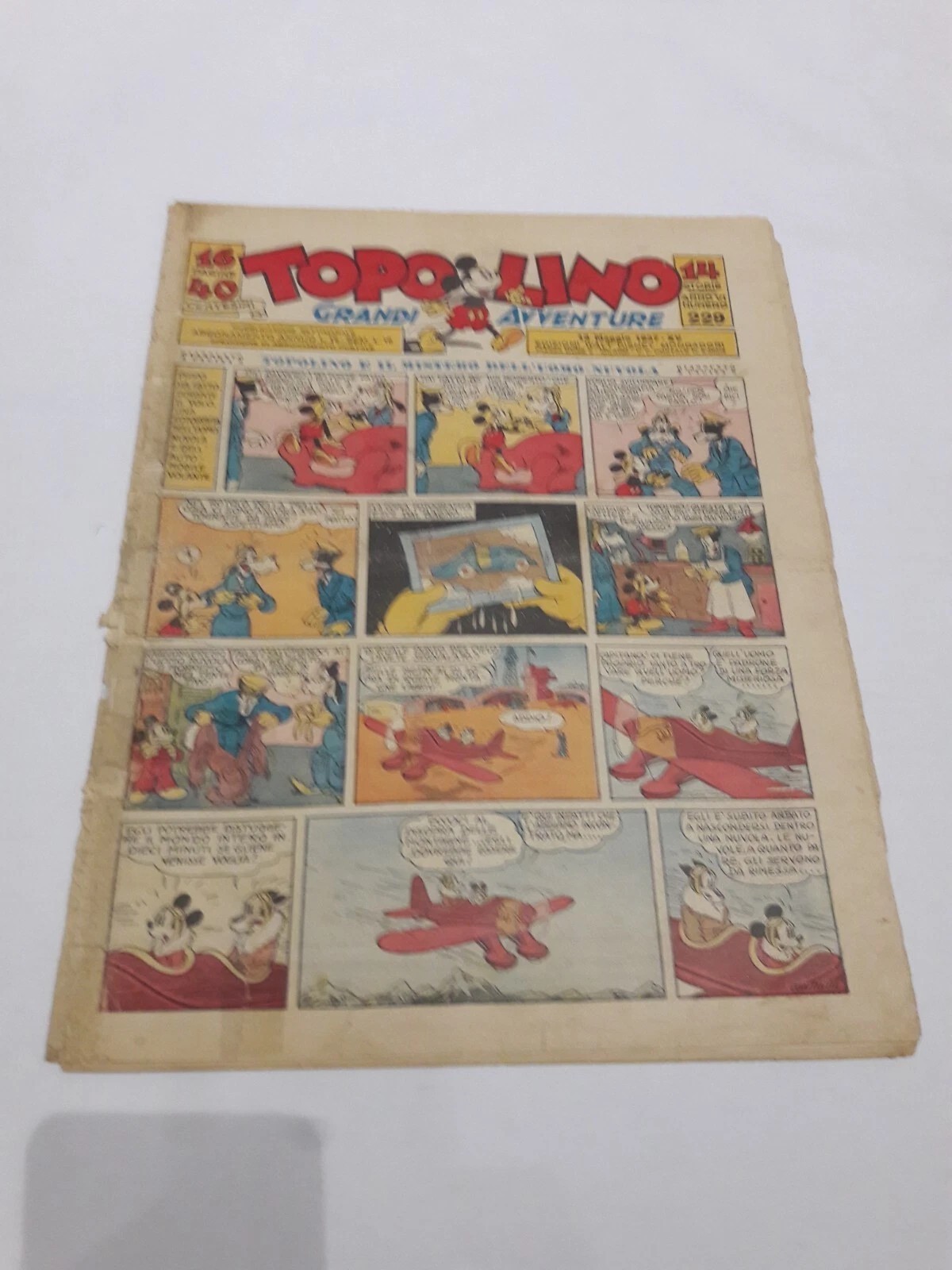 TOPOLINO Giornale n. 229 del 13 maggio 1937 Mondadori Originale !  Z42