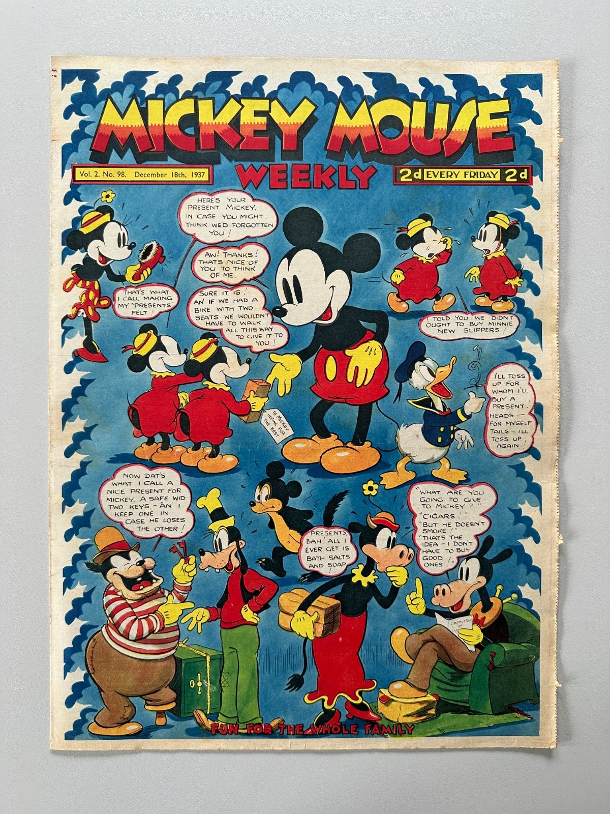 Mickey Mouse Weekly Comic #98 December 18th 1937 FN RARE