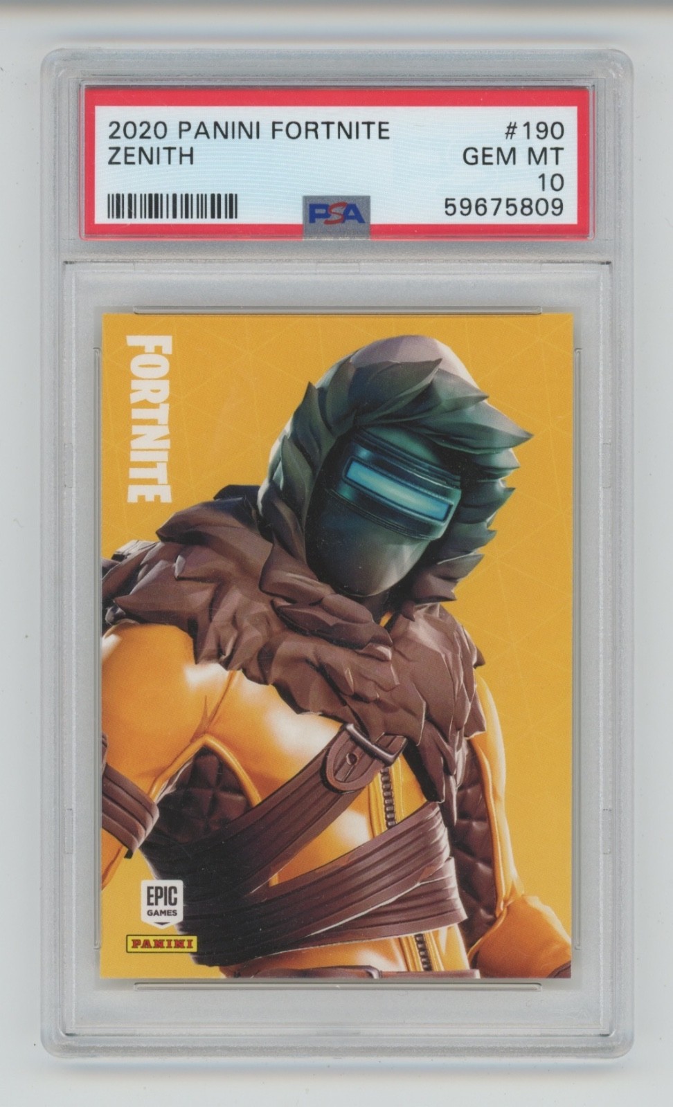 ZENITH 2020 PANINI FORTNITE EPIC GAMES #190 LEGGENDARIO OUTFIT PSA 10 POP 17