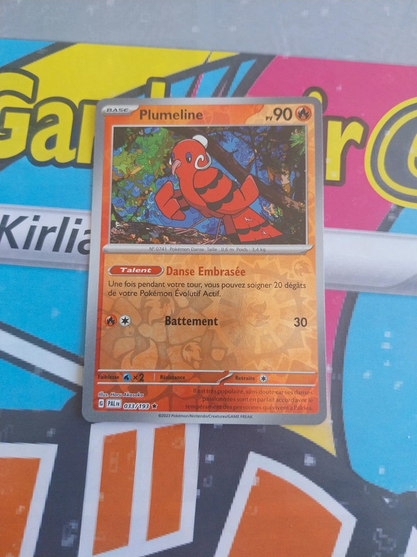 Carte Pokémon rare reverse plumeline 33/193 évolution à paldea