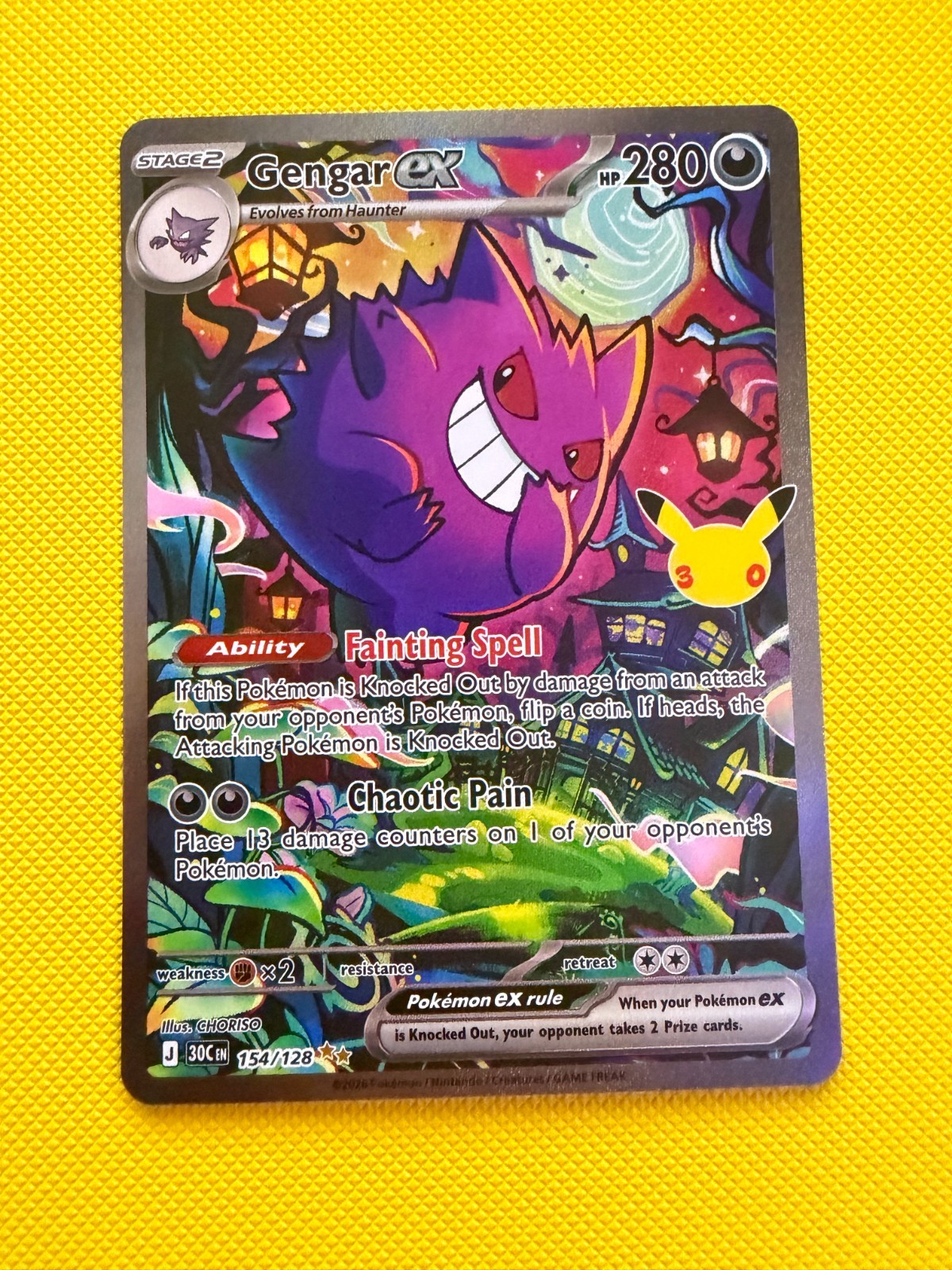 Gengar ex 154/128 30th Celebrations SIR Special Illustration Rare Pokémon ENG