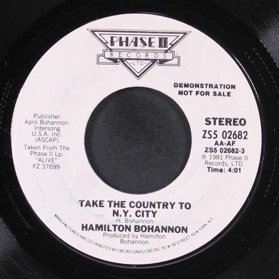 HAMILTON BOHANNON: take the country to n.y. city PHASE II 7" Single 45 RPM