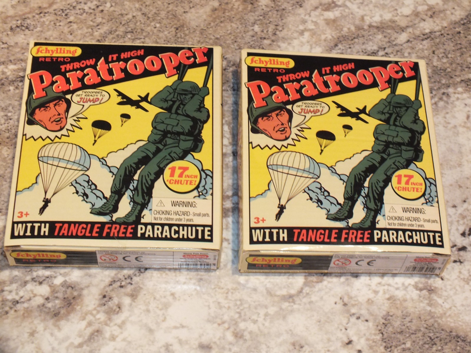 Schylling Retro Paratrooper 17" Tangle Free Parachute Army Men Toy New x2