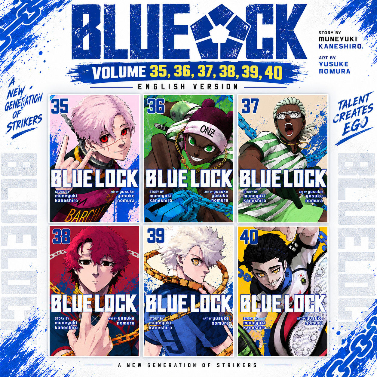Manga Blue Lock nuovo vol. 35,36,37,38,39,40 Edizione Inglese Fumetto (Scegli Volume)