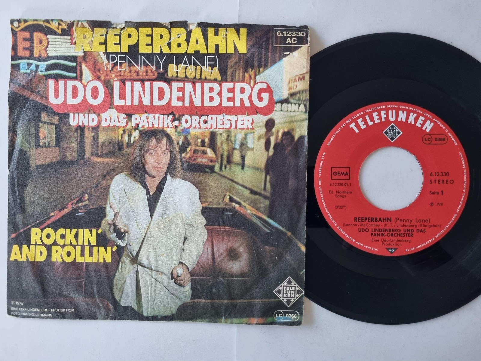 Udo Lindenberg - Reeperbahn (Penny Lane) 7'' Vinyl/ CV BEATLES/ Bad Cover!